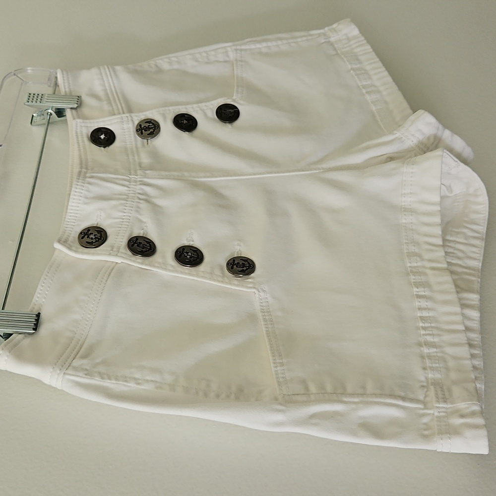 Nautical Style White Fitted Shorts Coastal Y2K Resortwear Size 2 - Picture 3 of 11